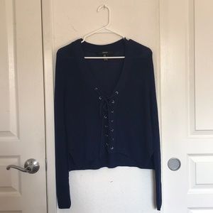 Forever 21 Lace-up Sweater Top